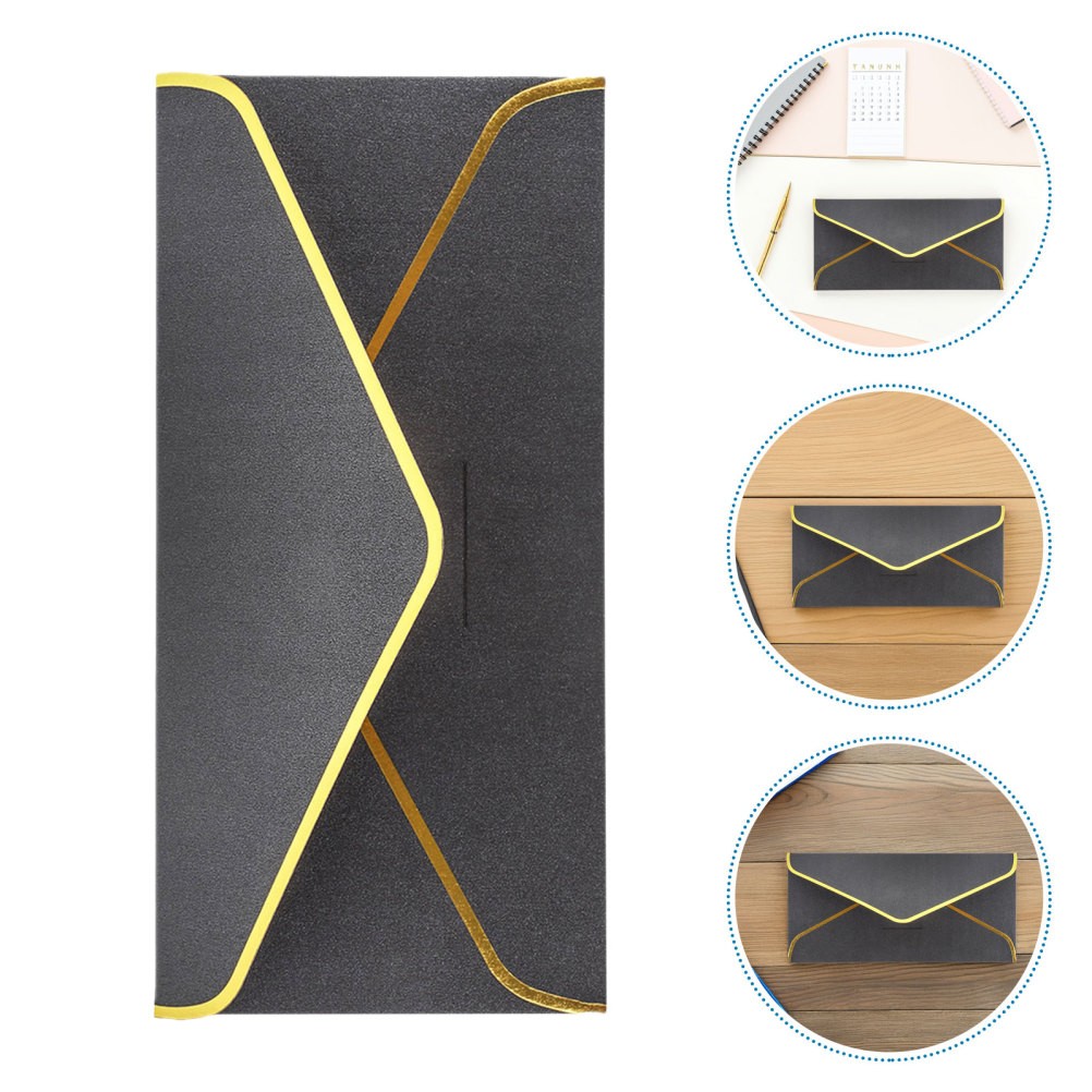 15Pcs Reusable Black Paper Envelopes for Wedding Invitations and Greeting Cards