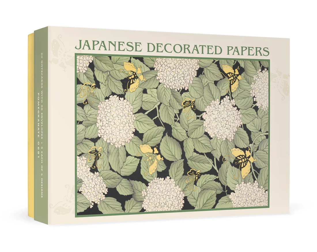 Pomegranate Japanese Decorated Papers Boxed Notecards 20 cards & envelopes 0681