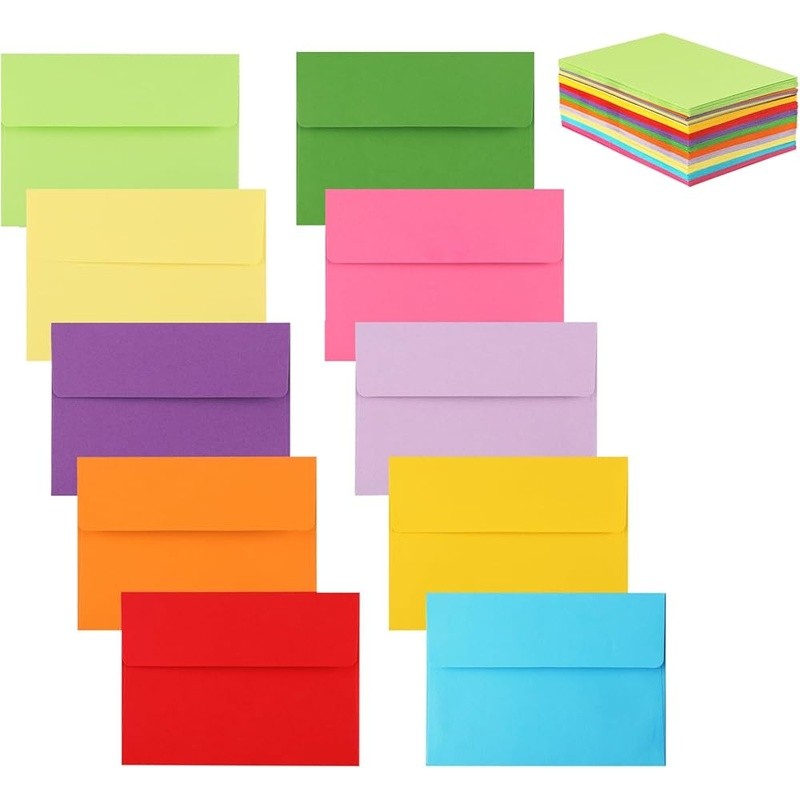 Multicolor A6 Self-Seal Invitation Envelopes 120 GSM Printer Friendly Events New
