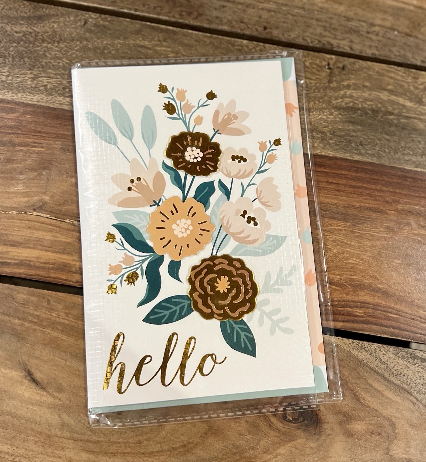 Hello – Just A Note- Greeting Card With Flowers – pembrook