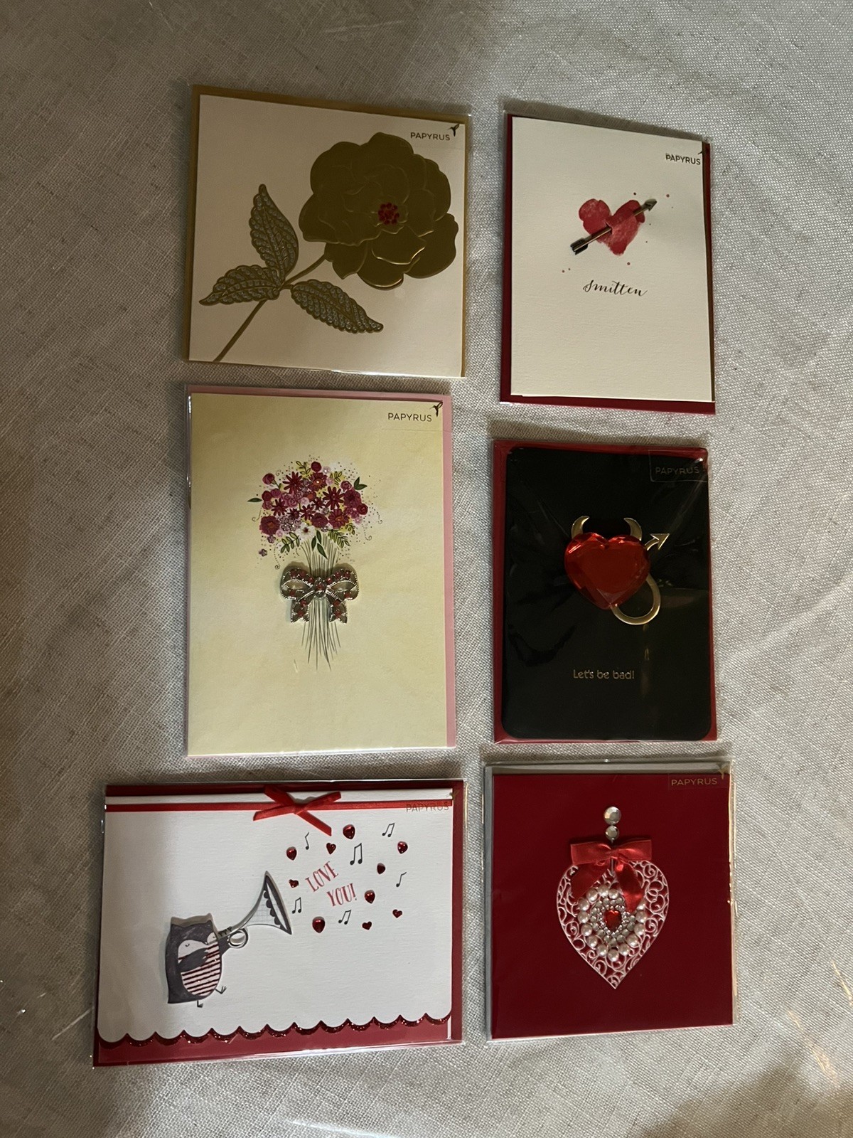 Papyrus Lot Of 6 Valentine’s Day Greeting Cards New 3D Love Pretty General