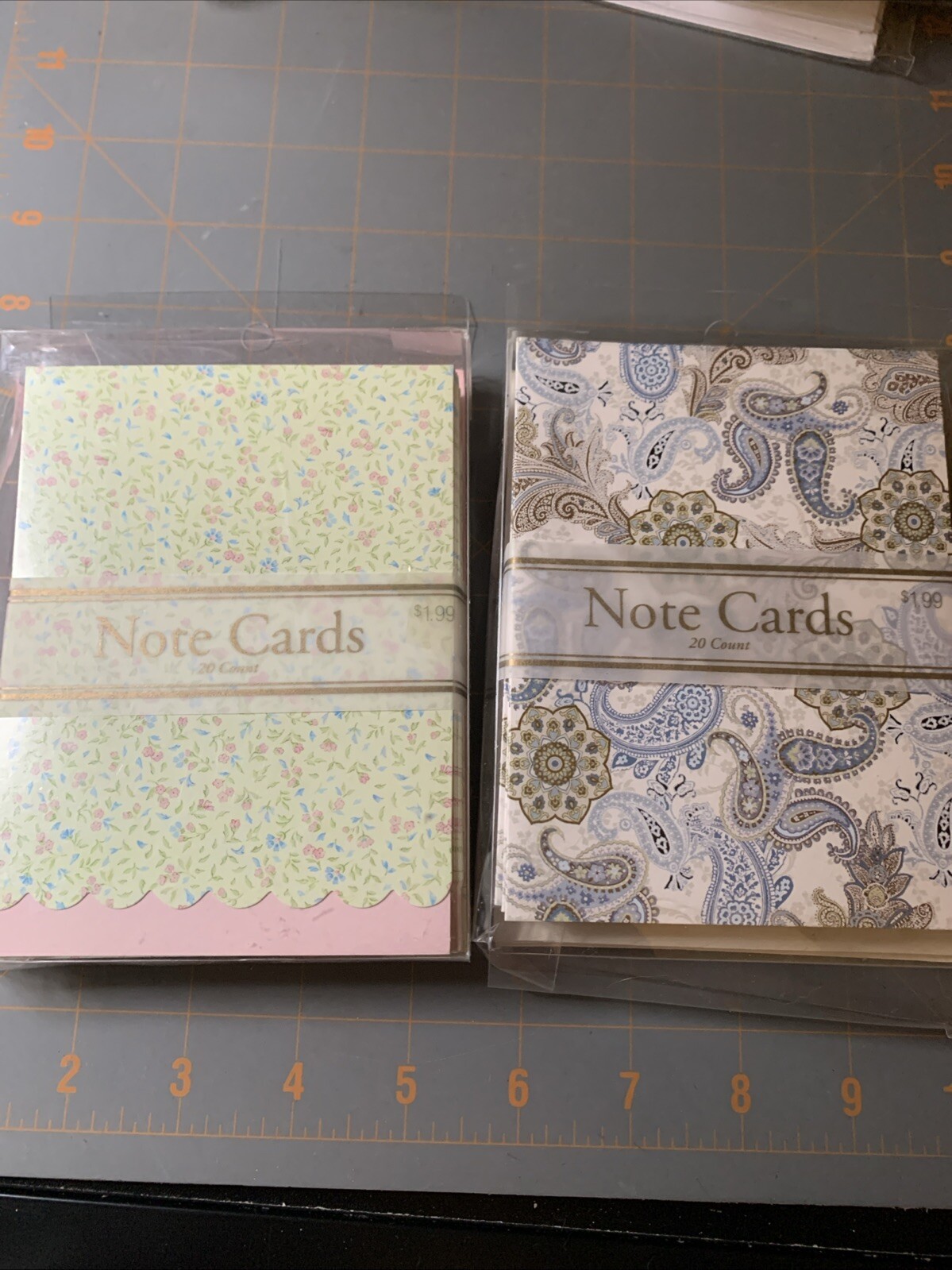 2 Sets Of Michaels 20 Count Blank Cards & Envelopes Stationary Floral & Paisley
