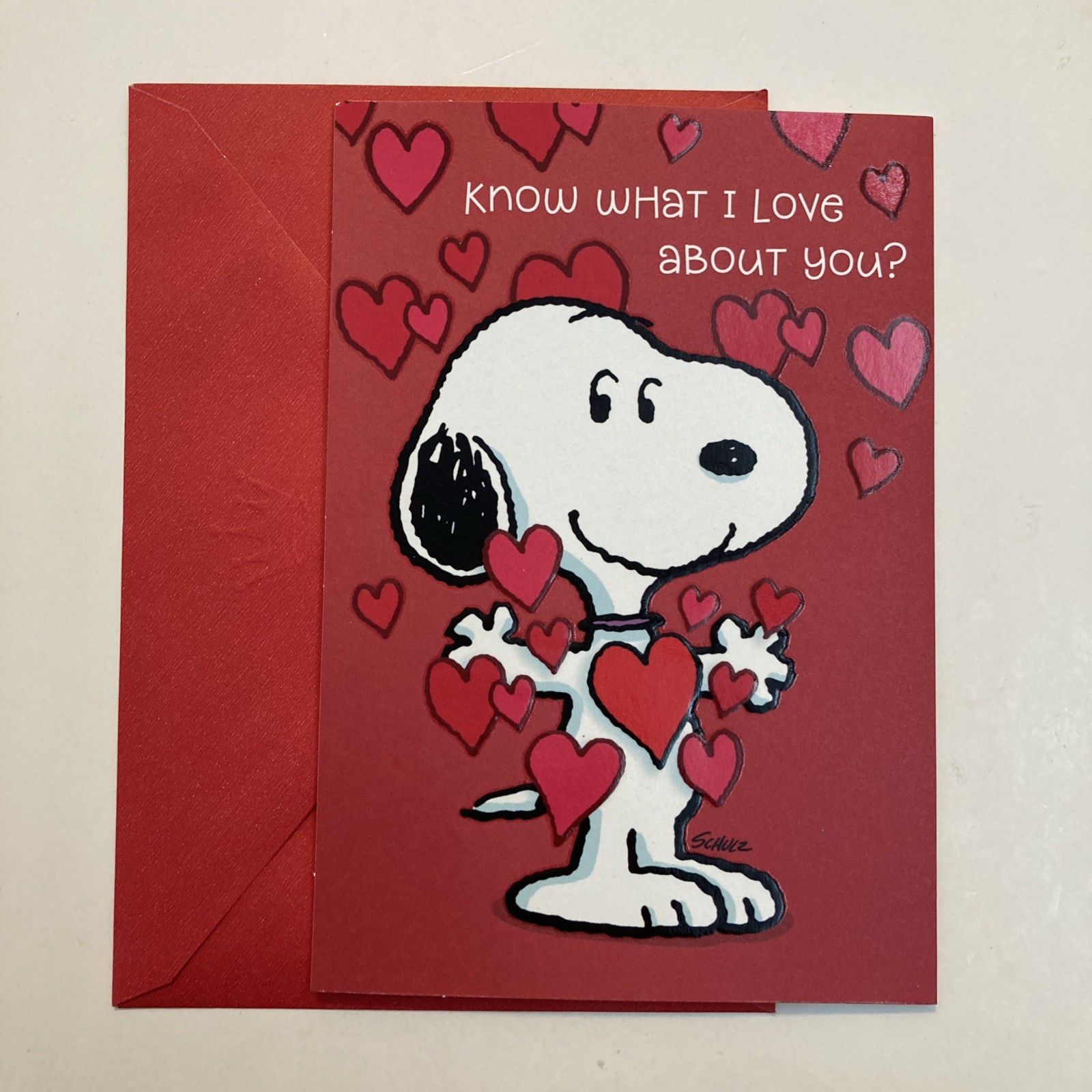 HAPPY VALENTINE’S DAY Hallmark Peanuts greeting card SNOOPY heart