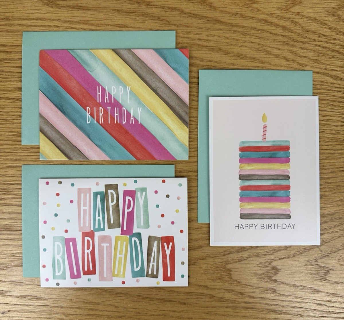 Set of 3 Sweetzer & Orange Happy Birthday Cards with Envelopes 4.25 x 5.75
