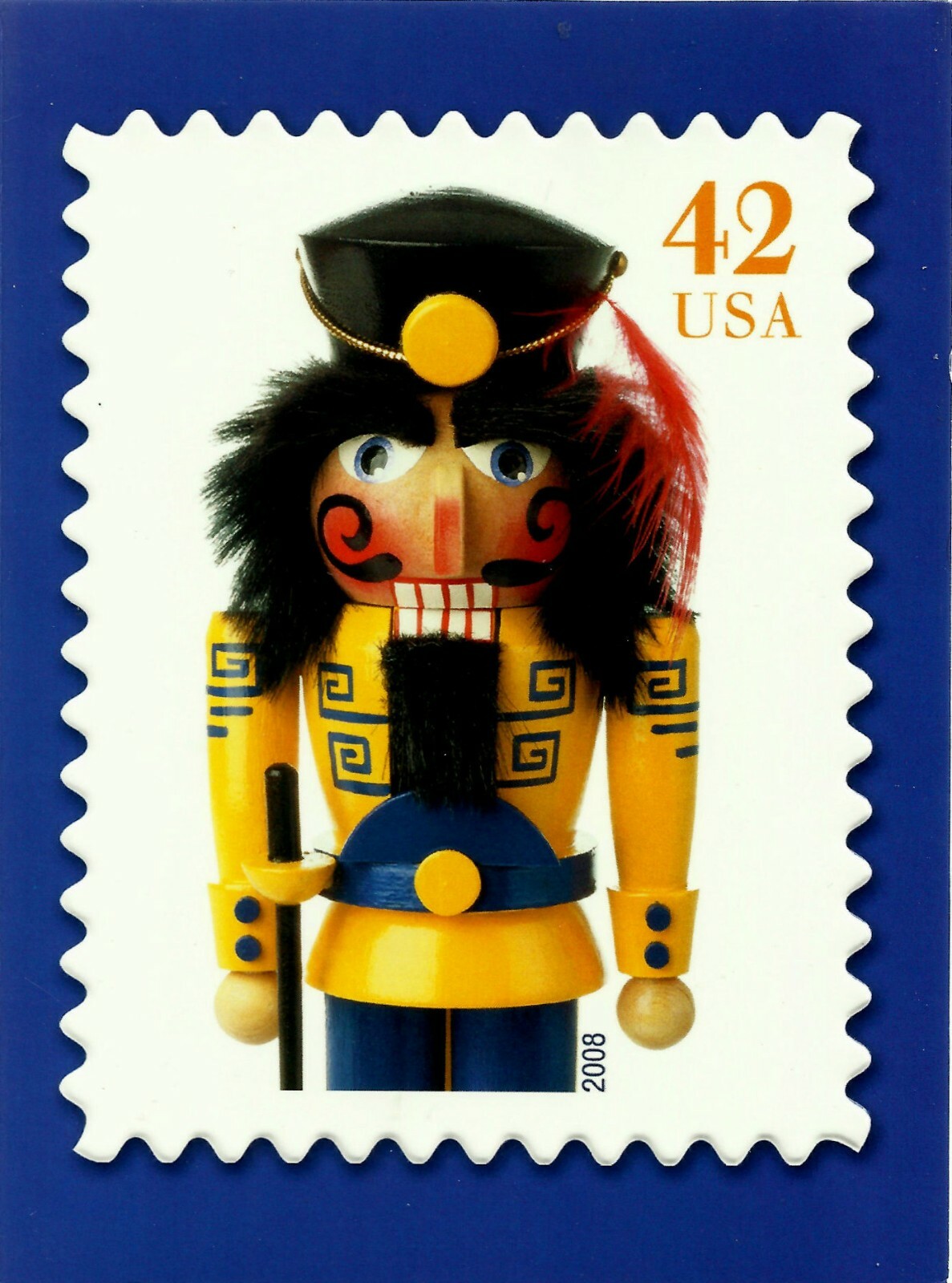 NUTCRACKER 42 CENTS EMBOSSED CHRISTMAS USPS OFFICIAL CARD # 1