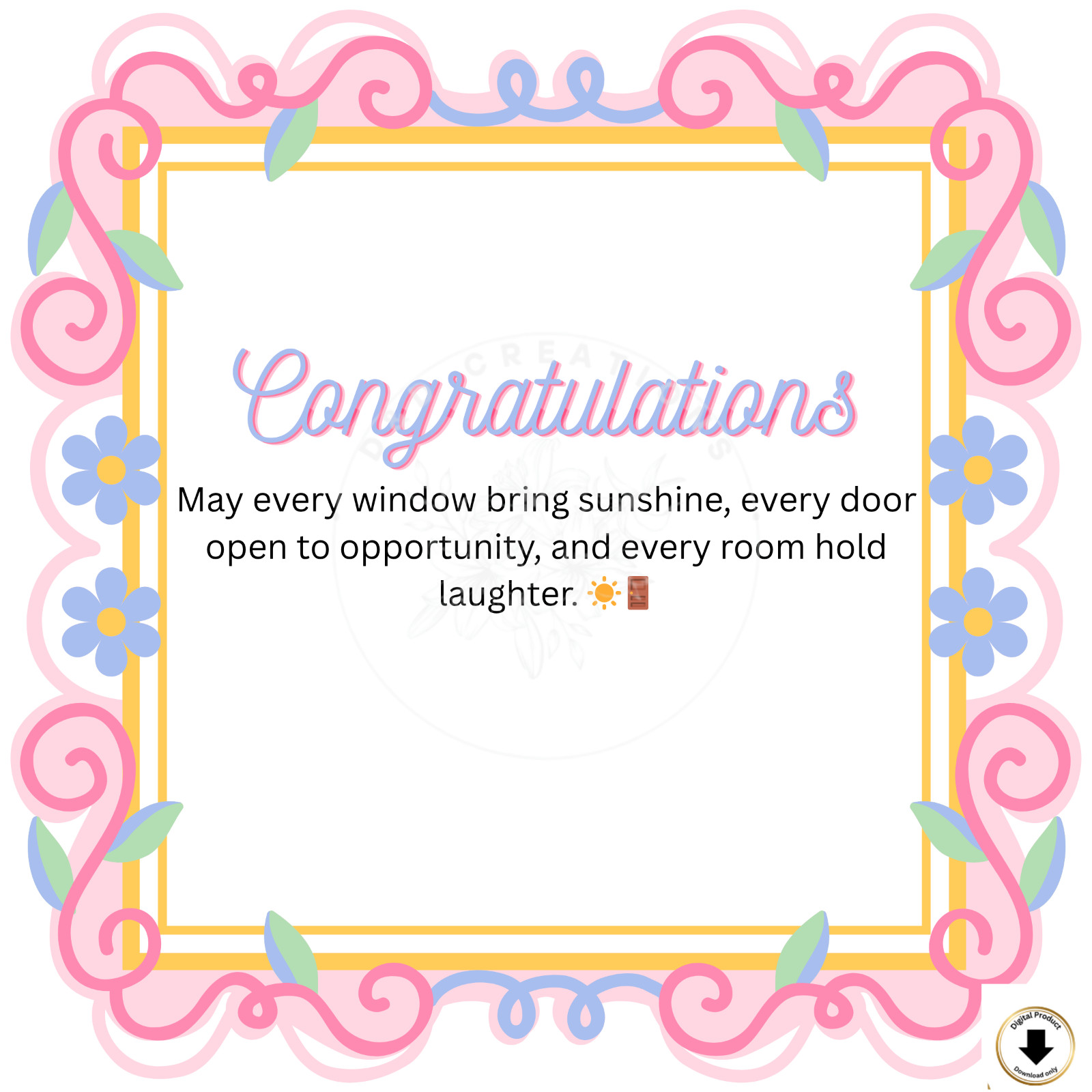 Congratulation Greeting Card For New House Warming
