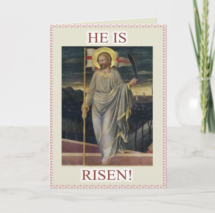 HE IS RISEN – 5.5″ x 8.5″ Easter Greeting Card with Writing Space Inside