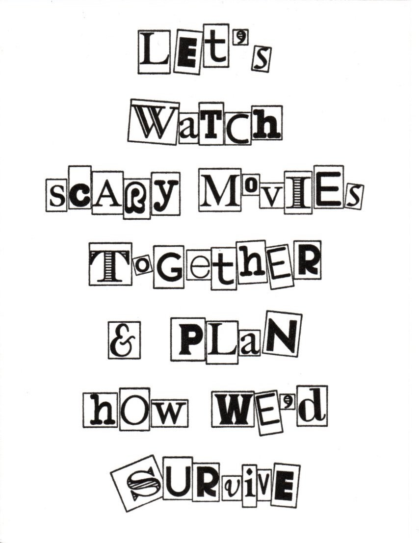 Funny Happy Halloween Watch Scary Movie Movies Together Blank Greeting Card