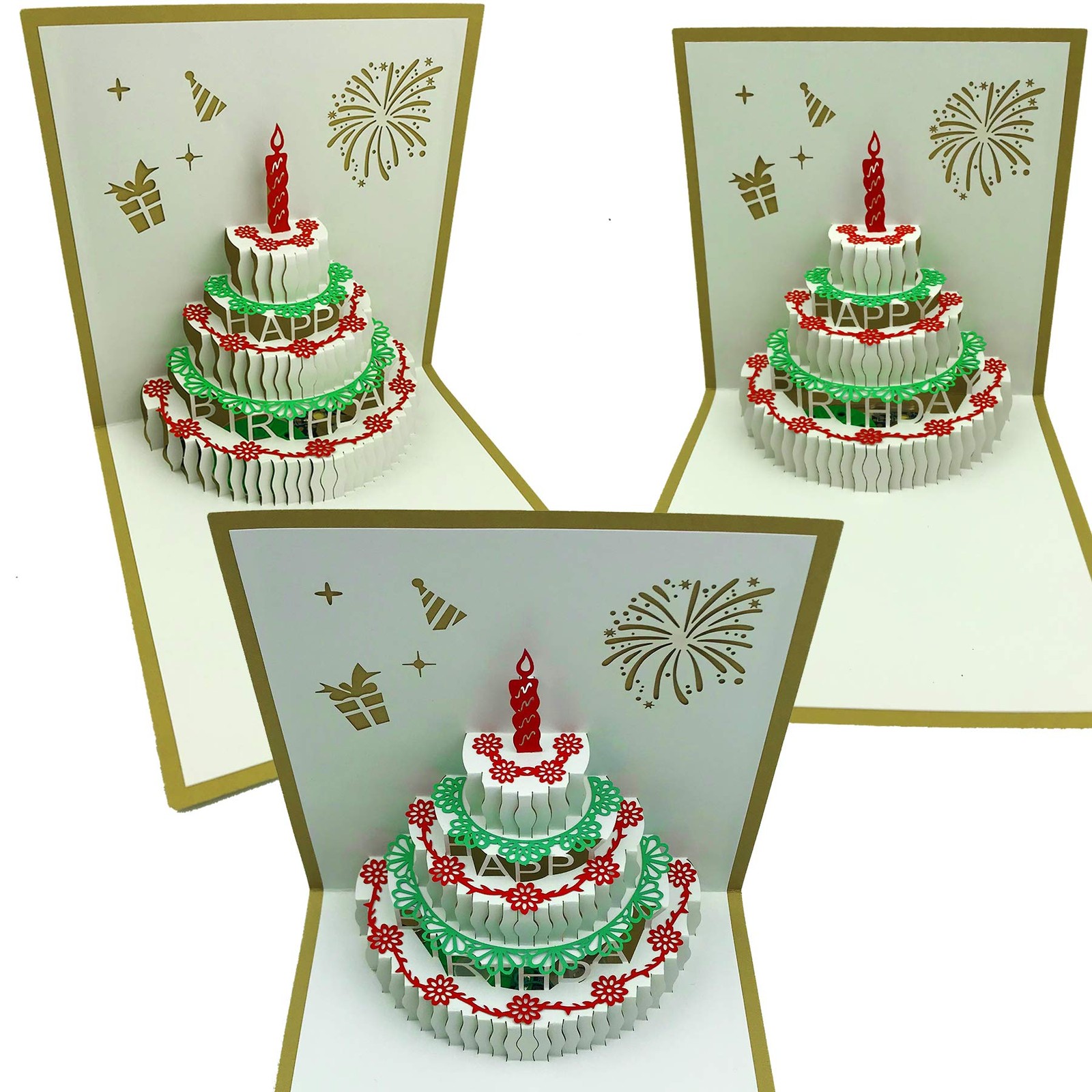 3D Pop Up Birthday Cards,Warming LED Light Birthday Cake Music Happy Birthday…