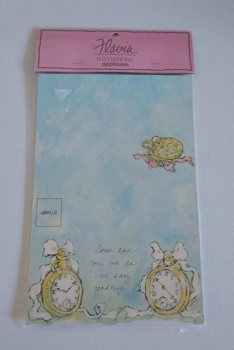 Vtg Flavia Weedn Applause Going Away Tri-fold Party Invitations Stickers 10 each