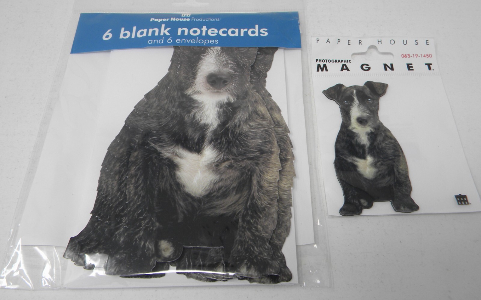 6 Blank Mixed Terrier Breed Die Cut Dog Note Cards w/Envelopes + Magnet