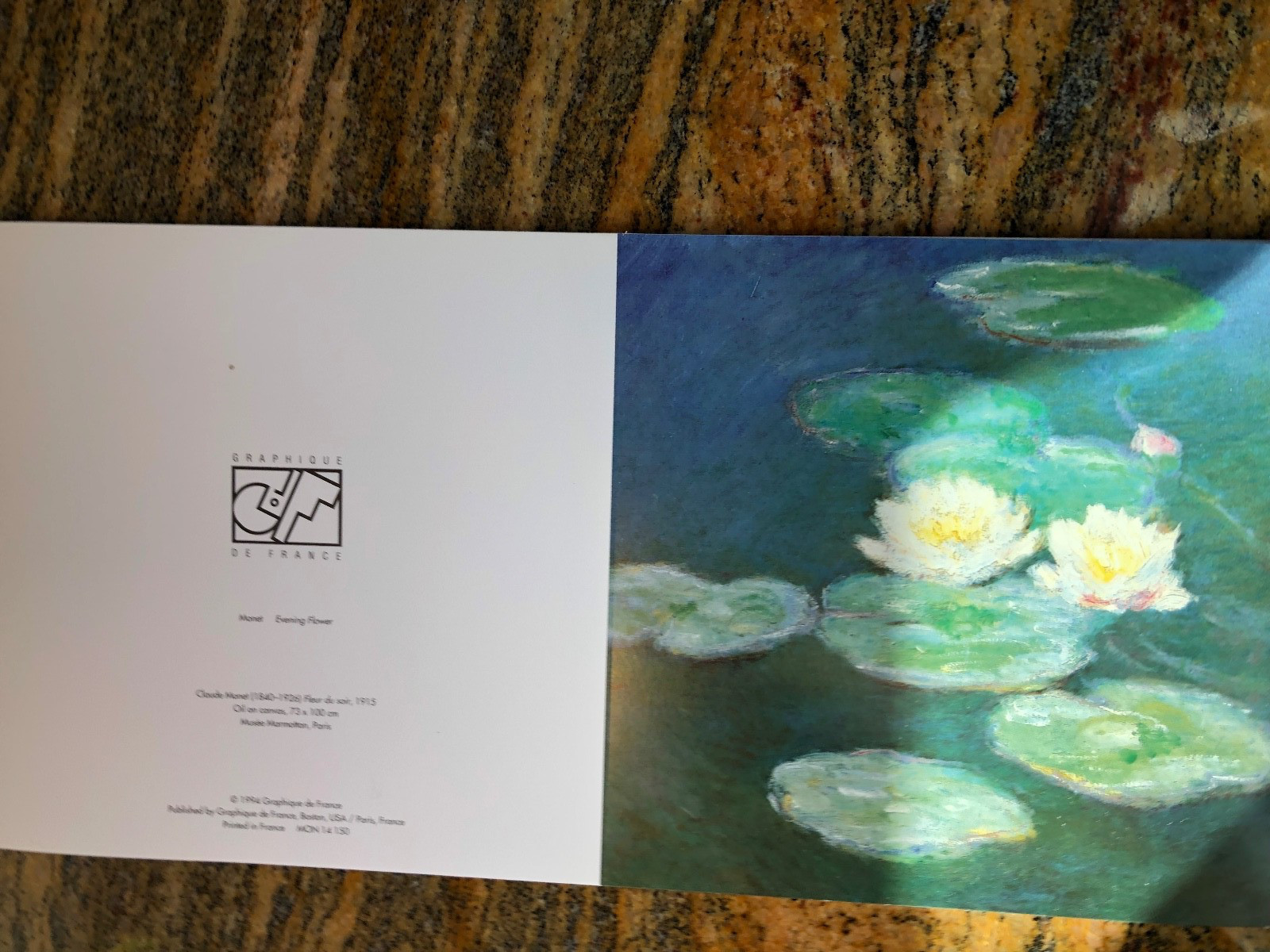 GREETING CARDS – 9 Cards with Envelopes – Claude Monet – EVENING FLOWER