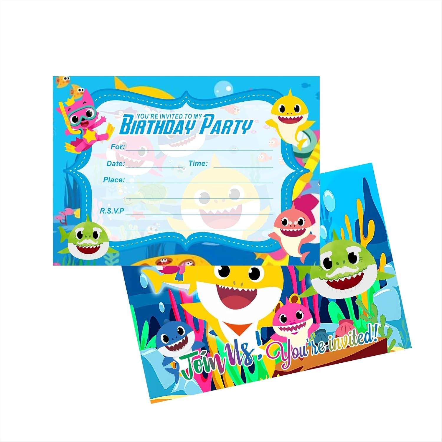 12 PCS Happy Birthday Party Invitation Card Supply Decoration Fill In Blank
