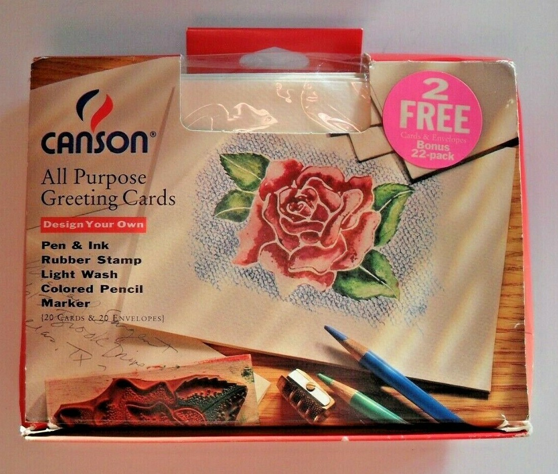 CANSON ALL PURPOSE NATURAL GREETING CARDS & ENVELOPES 2O PLUS 2 BONUS PACK – NIB