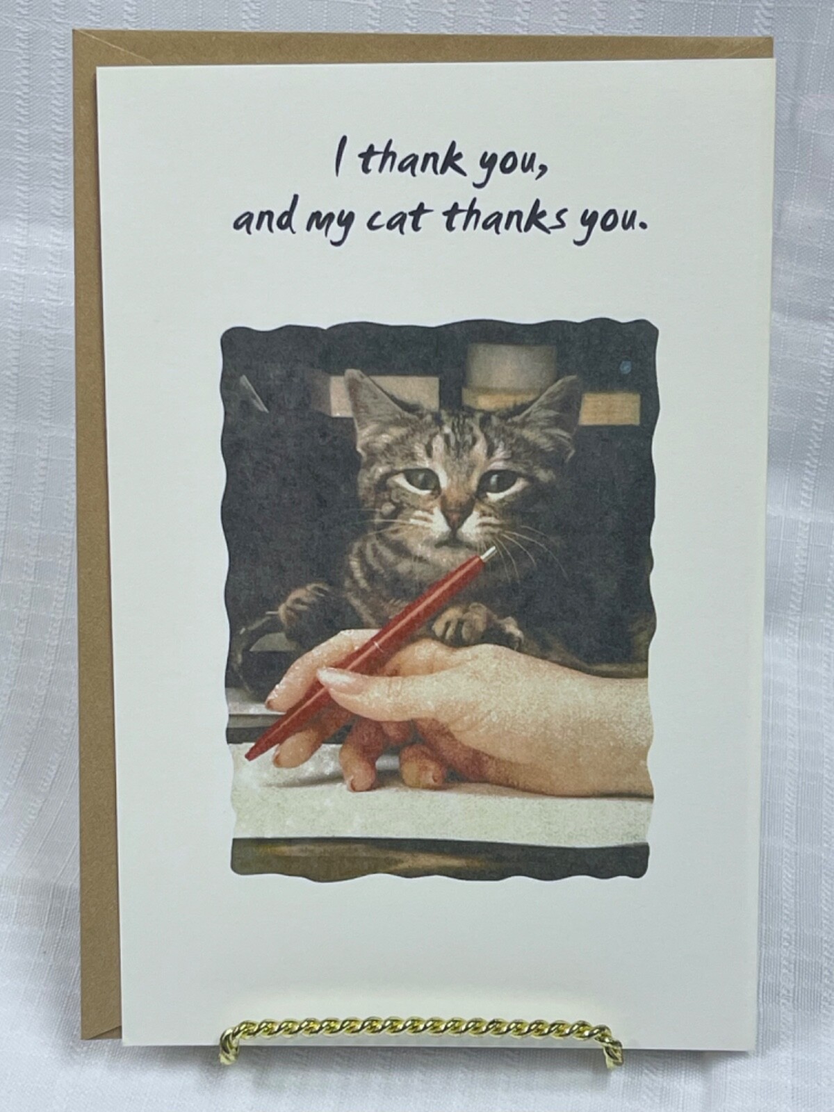 Vintage Carlton Cards “I Thank You, And My Cat Thanks You” Greeting Card