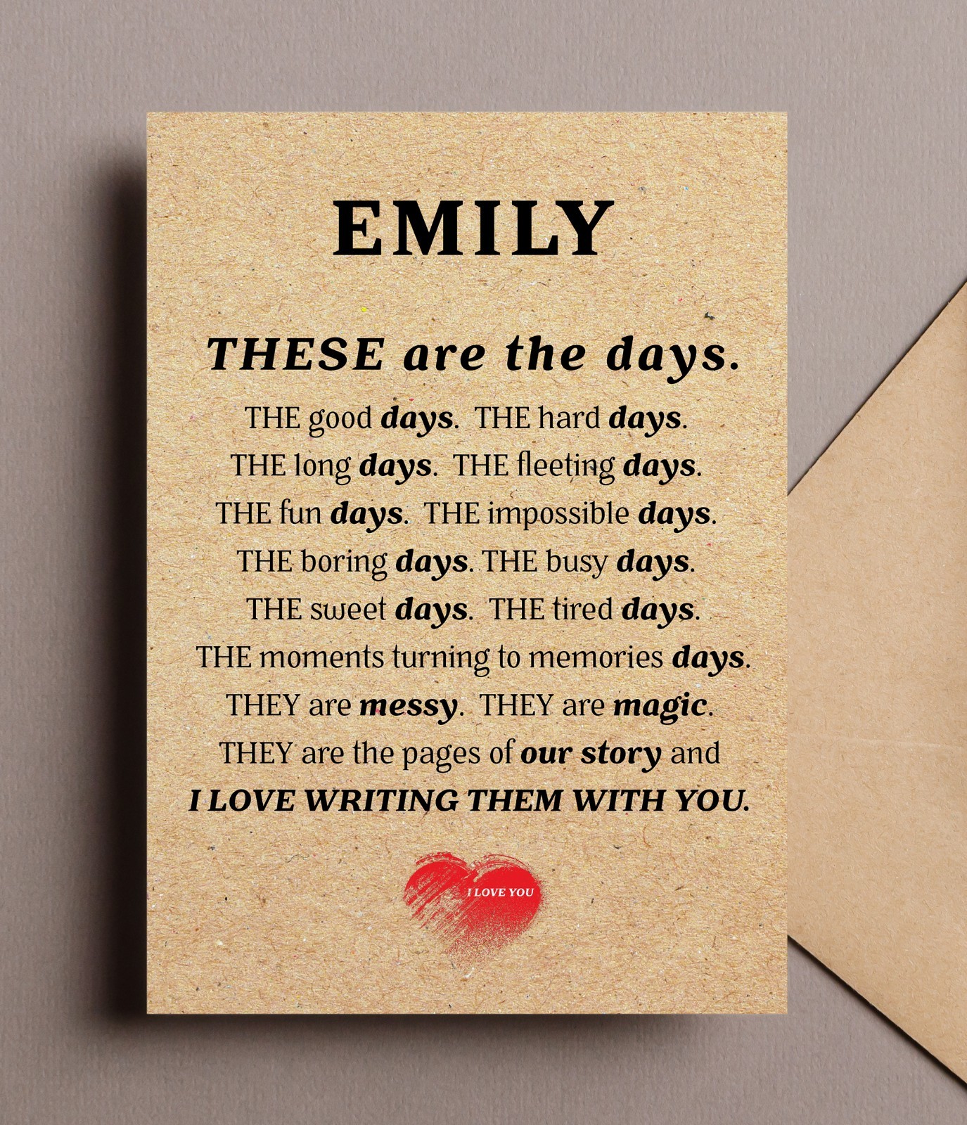 Personalized Name Romantic Happy Anniversary Card for Wife Husband Girlfriend