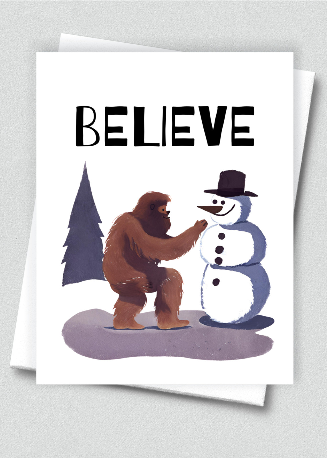 Set of 20 handmade Bigfoot snowman Christmas Cards Colorado Christmas cards