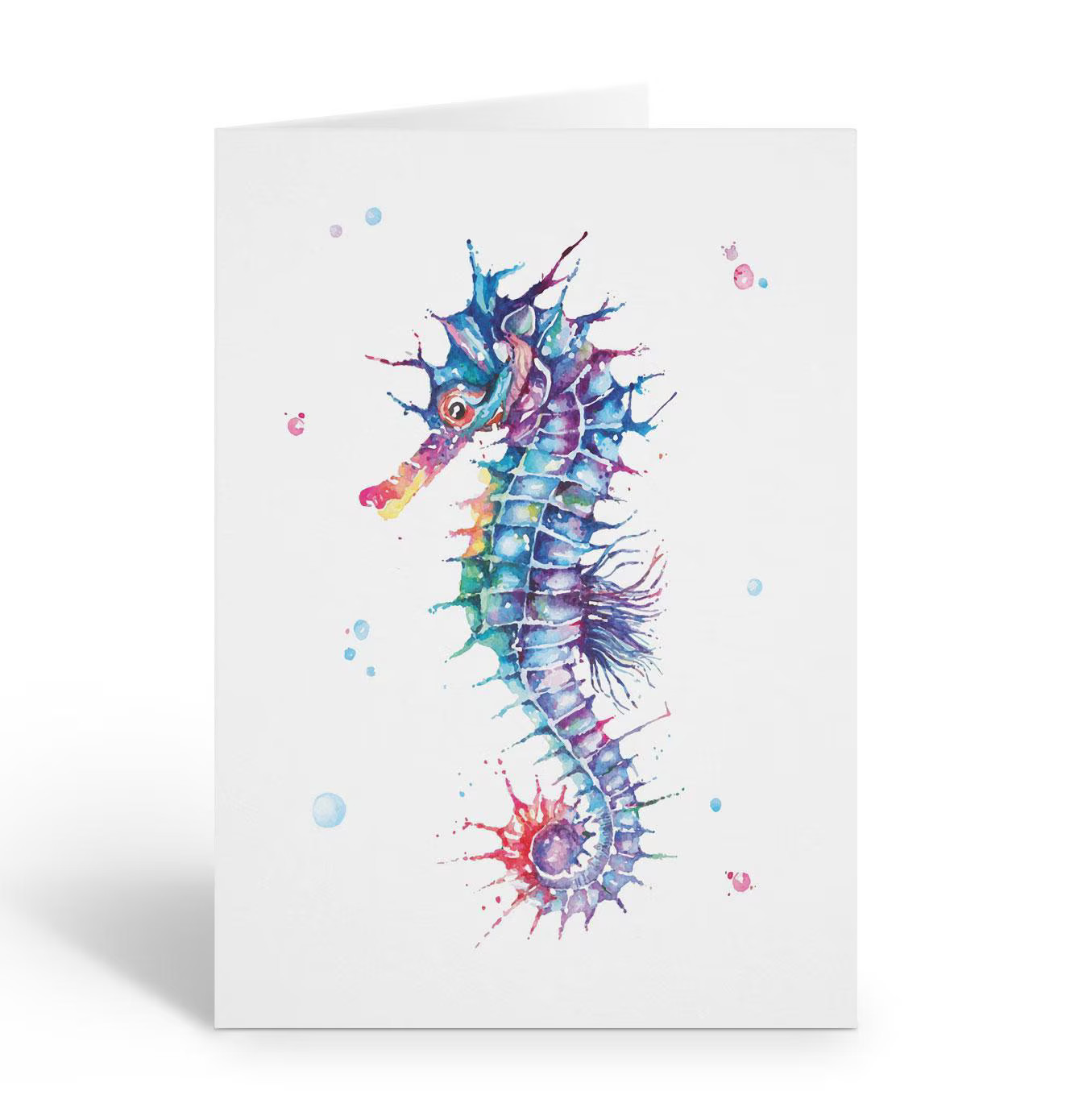 Marine Life Cards – Watercolor Seahorse Note Cards – 10 Cardss – 4.25 – B14605