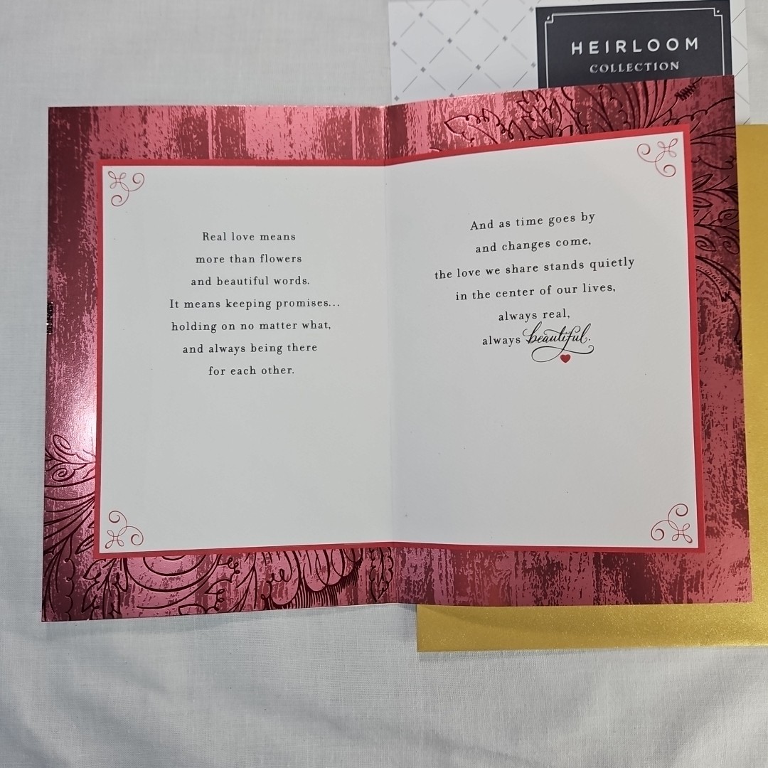 Valentine’s Day for WIFE Love Partner Roses Pink Fancy Ornate Glitter Metallic