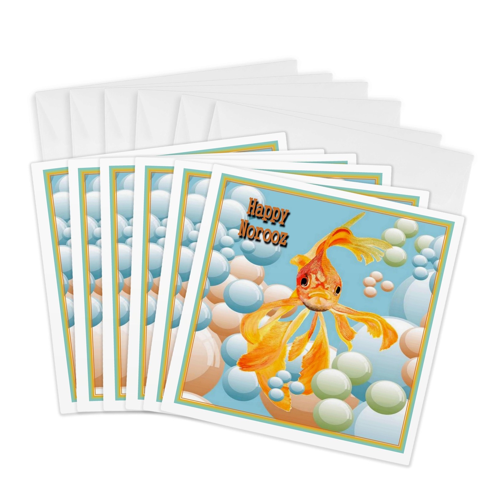 3dRose Happy Norooz – Greeting Cards, 6 x 6 inches, set of 6 (gc_48481_1)