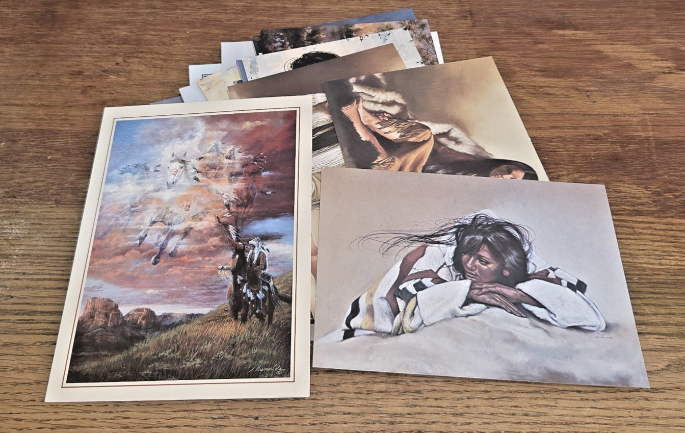 VINTAGE Leanin’ Tree Art Greeting Cards (x26) Native American Women Men Unused