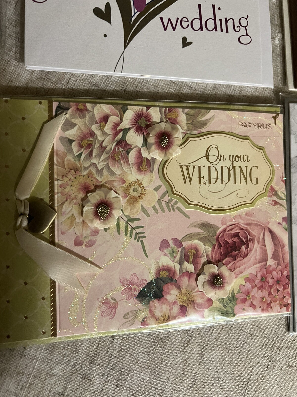 Papyrus Lot Of 6 Greeting Cards Wedding / Bridal Shower Elegant Embellished