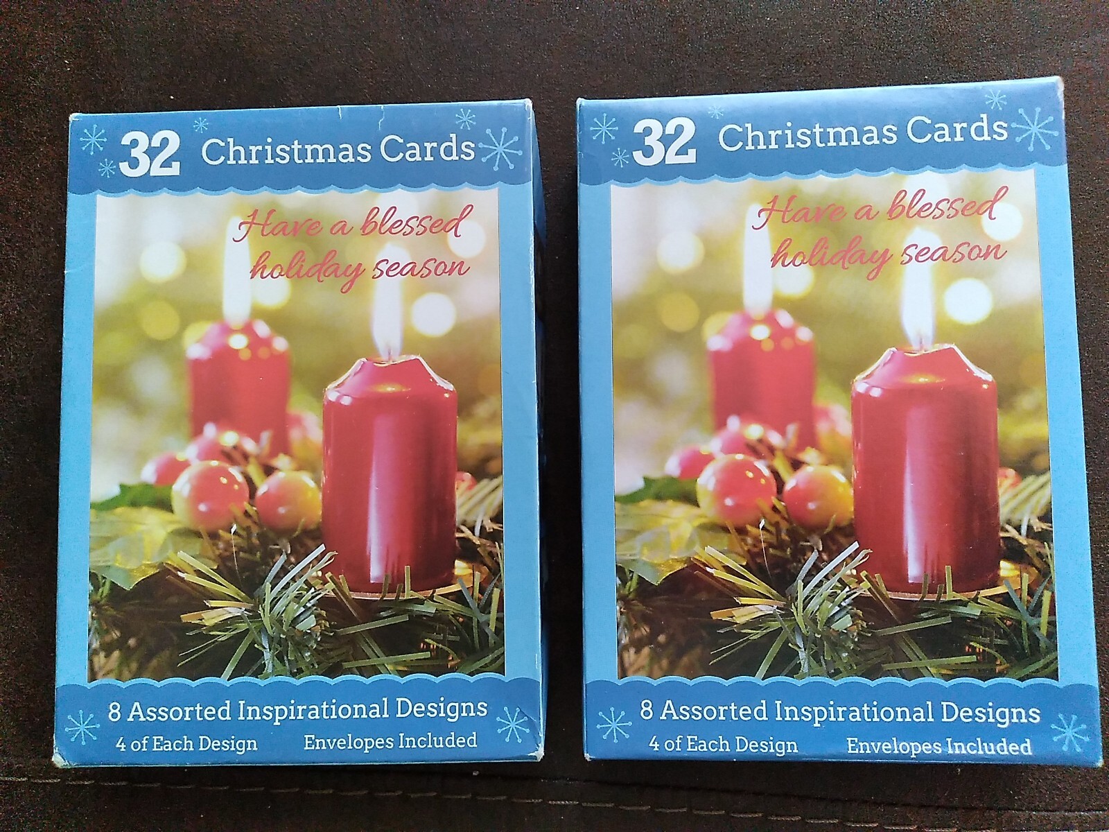2 Boxes of Inspirational Christmas Greeting Cards 32ct each box -8 Styles~New