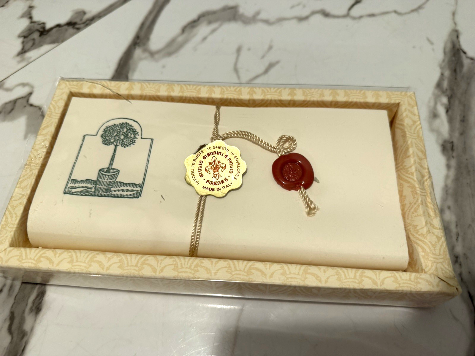 Giulio Girolami Blank Folded Card & Envelope Set Floral Embellished Italy
