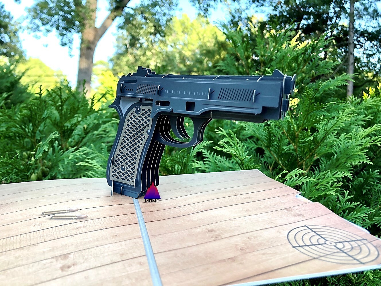 3D Pop Up Greeting Card Gun Pistol Handgun Handmade Birthday Sports Party Gift