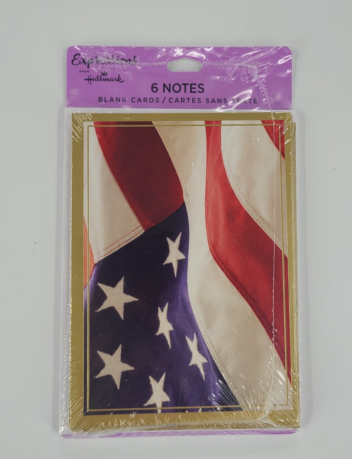 Hallmark Expressions AMERICAN FLAG 6 Notes Blank Cards RED WHITE BLUE 4th July