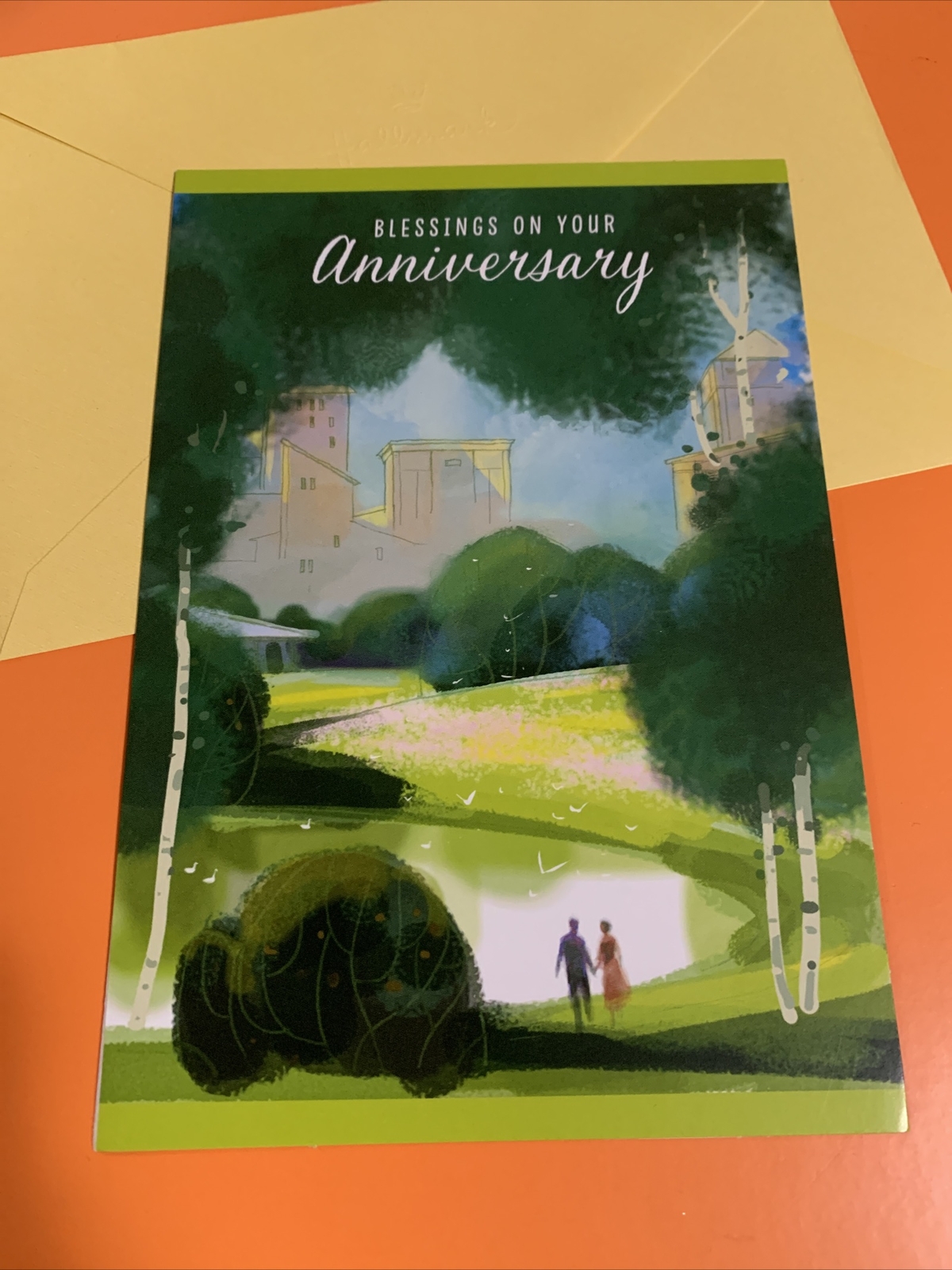 Blessings On Your Anniversary Faith Love Happiness 5”x7” Religious Greeting Card