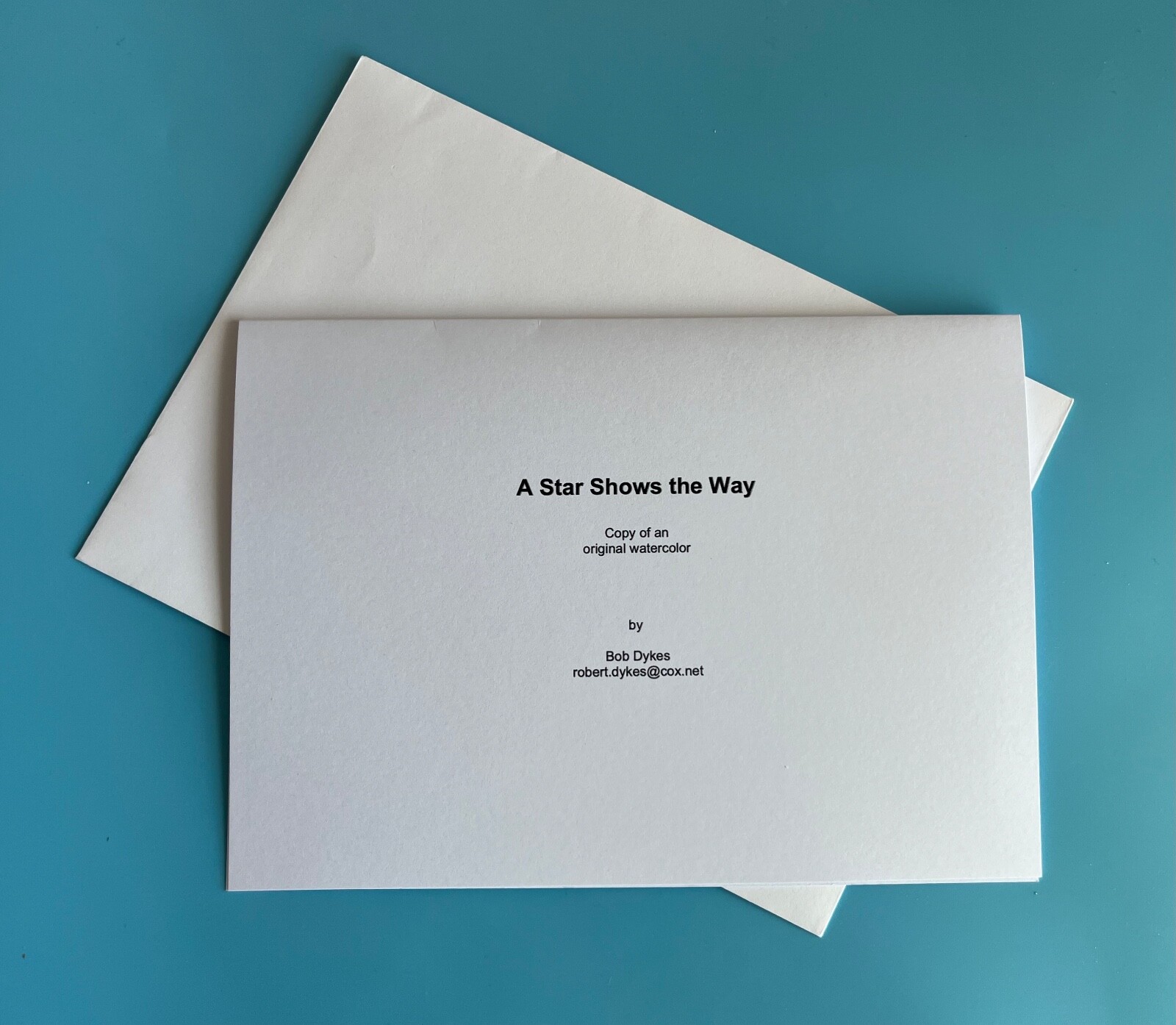 Christmas Card, A Star shows the way,/envelope, original art