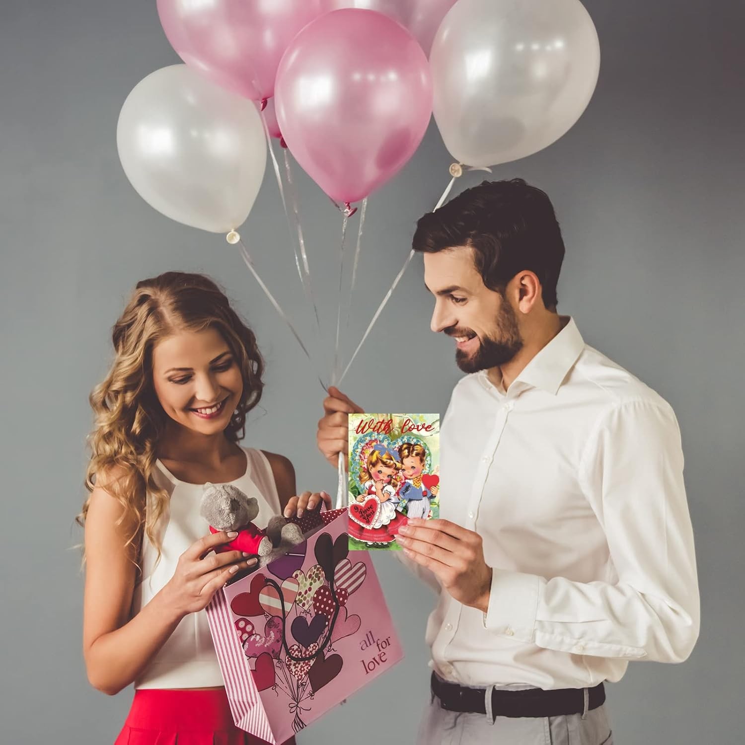 24 Pack Vintage Valentine’s Day Cards with Envelopes and Stickers Valentines Day