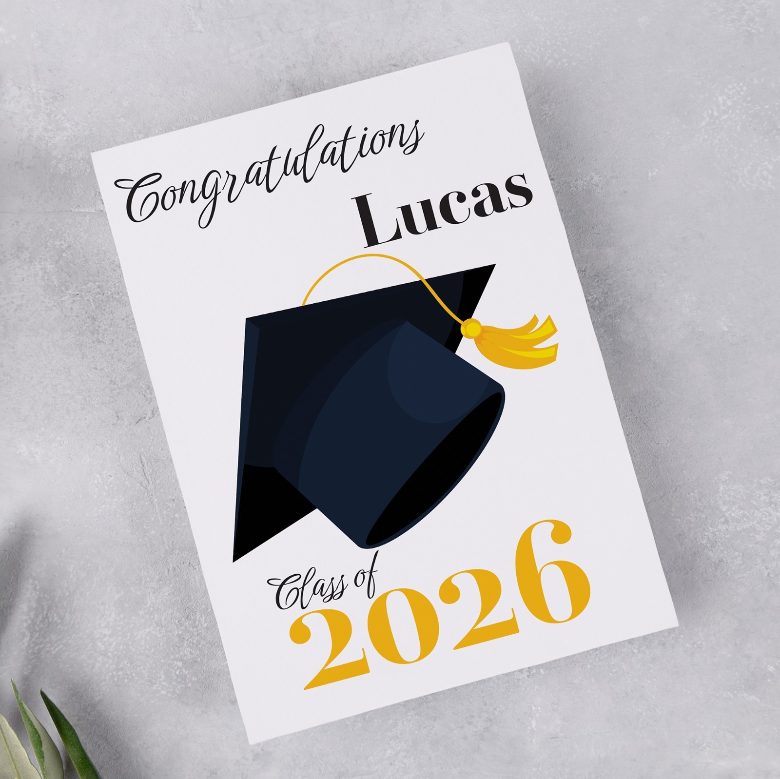 Personalized Graduation Card A2 Custom Printed Card for Graduates Class of 2026