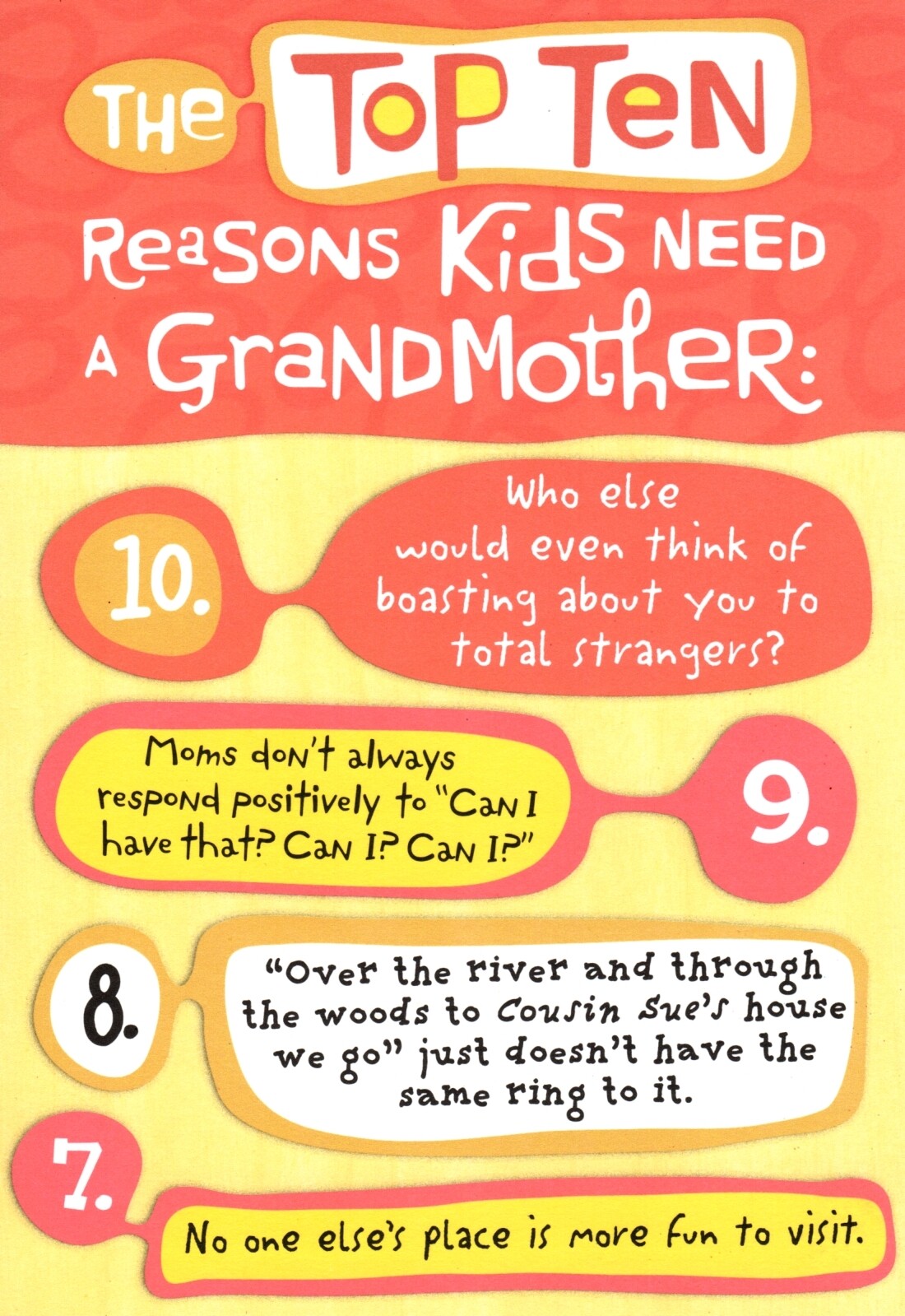 Funny Happy Birthday Grandma Top 10 Reasons I Need You Hallmark Greeting Card