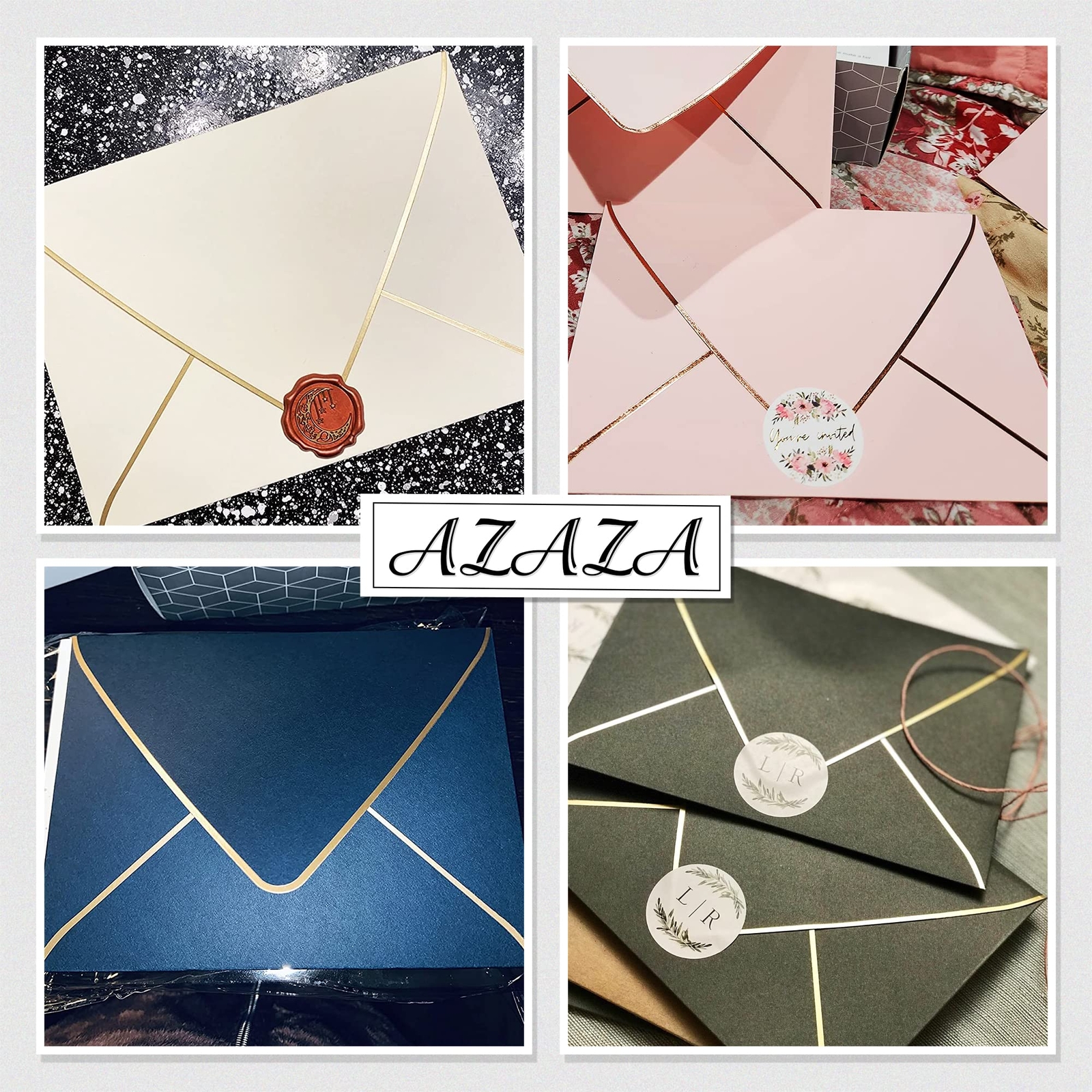 A7 Ivoy Envelopes 5 x 7 With Gold Border- 50 PackFor 5×7 Cards| Quick Self Se…