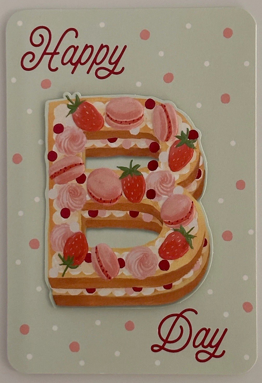 * HAPPY B DAY GREETING CARD * UNIQUE / FUN / SHINE/ STRAWBERRIES / PAPER ART