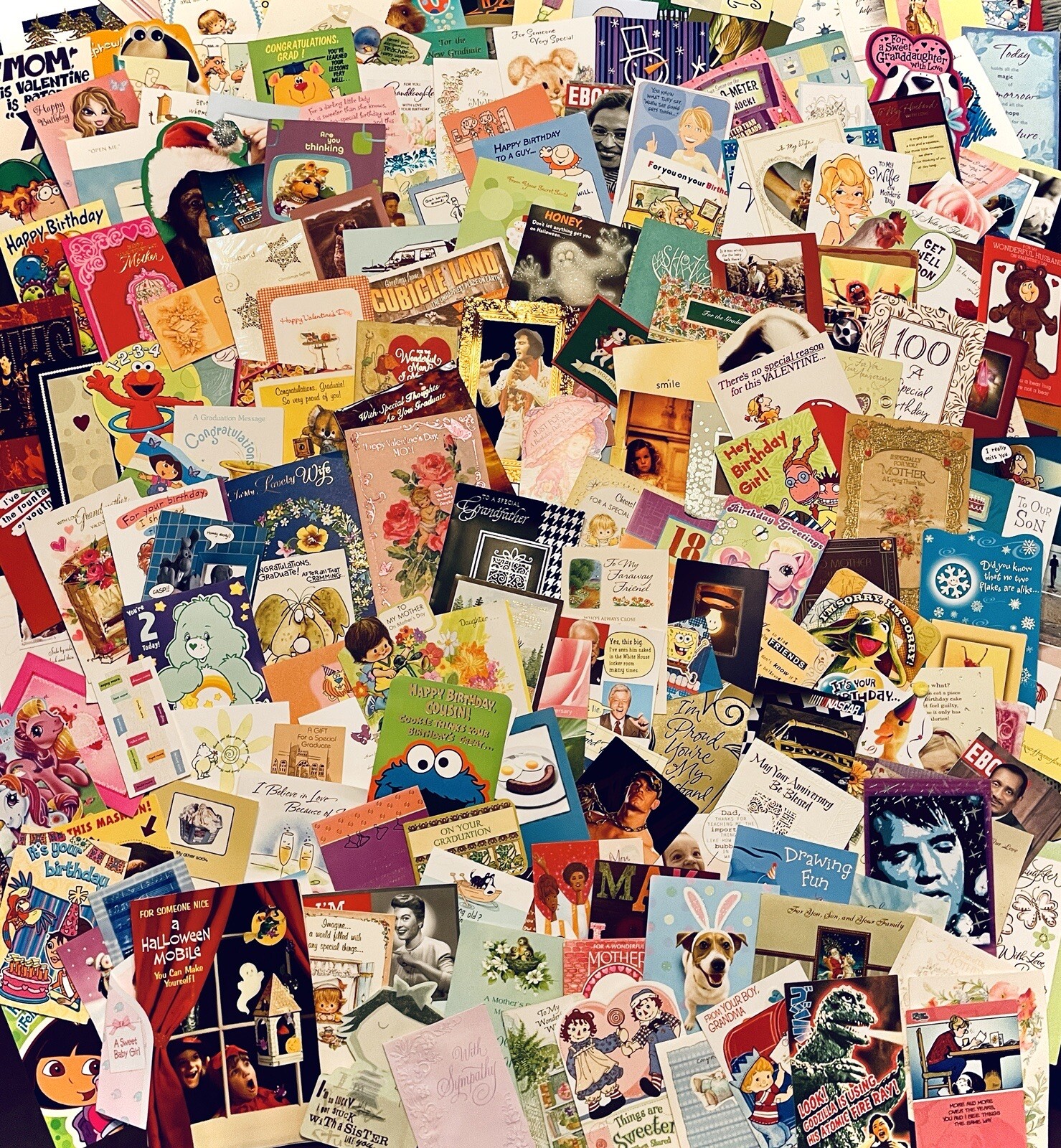 (40) Vtg RANDOM DEFECT CARDS Bulk Lot, American Greetings Hallmark +Others, NO ✉