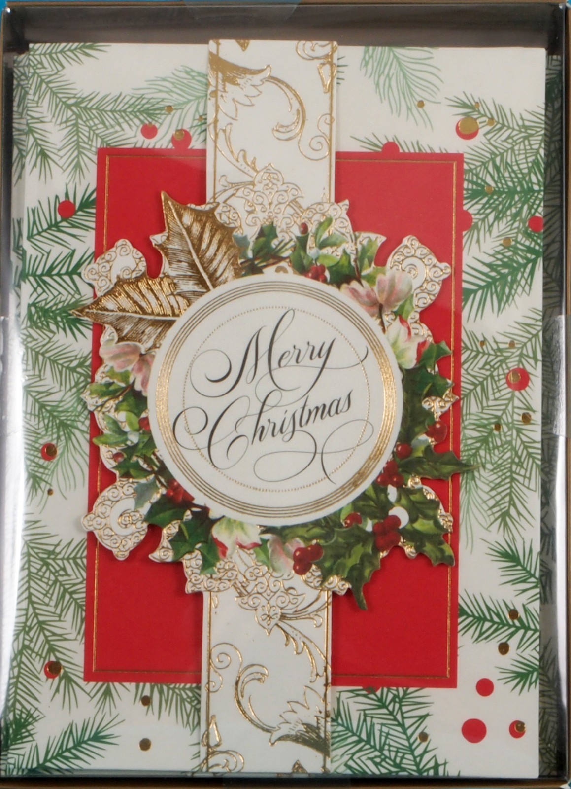 Anna Griffin Wreath Christmas Handmade 3D Embellished Cards & Envelopes Box 10