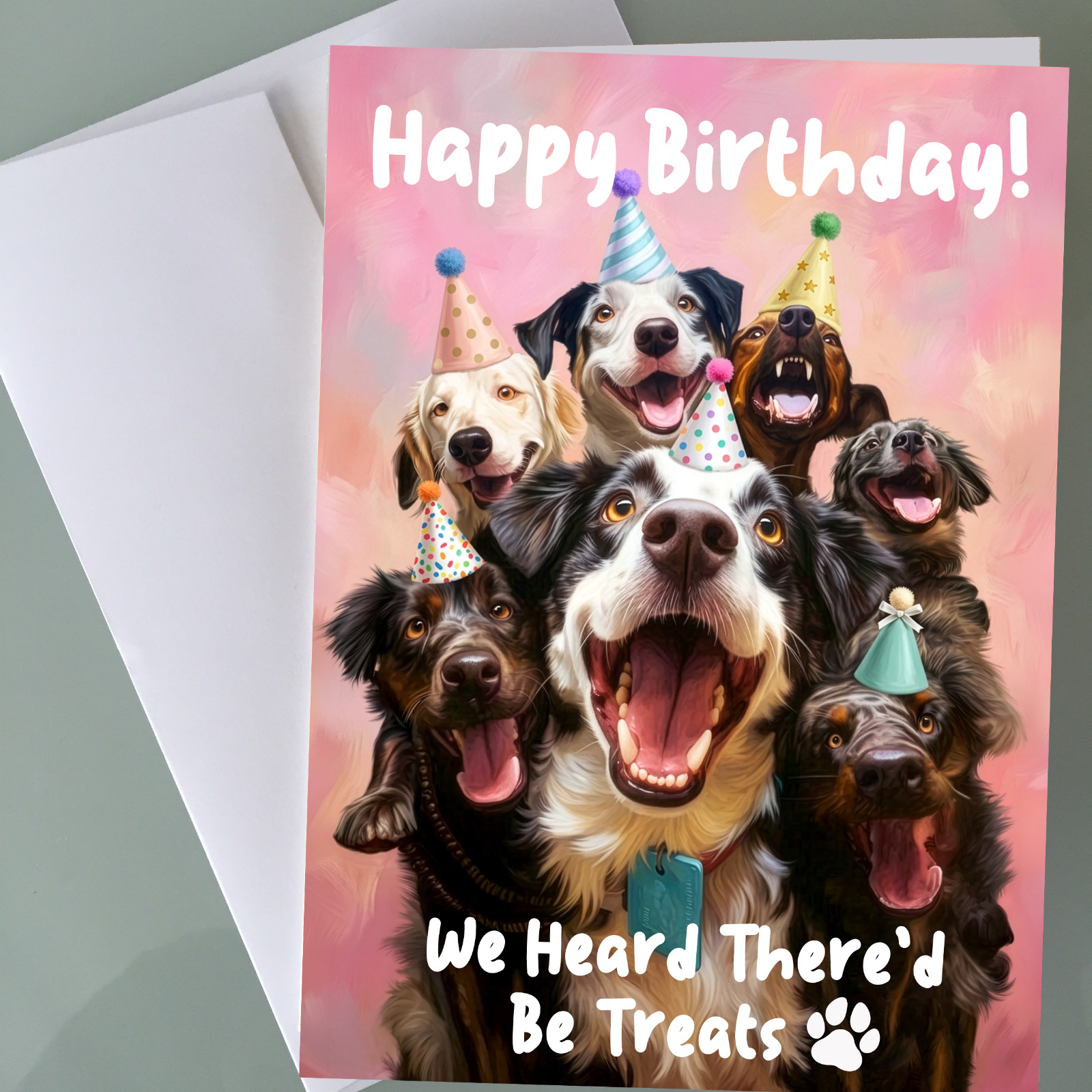 Dogs Birthday Card – Doggie Treats Party Funny Birthday Card Gift For Dog Lovers