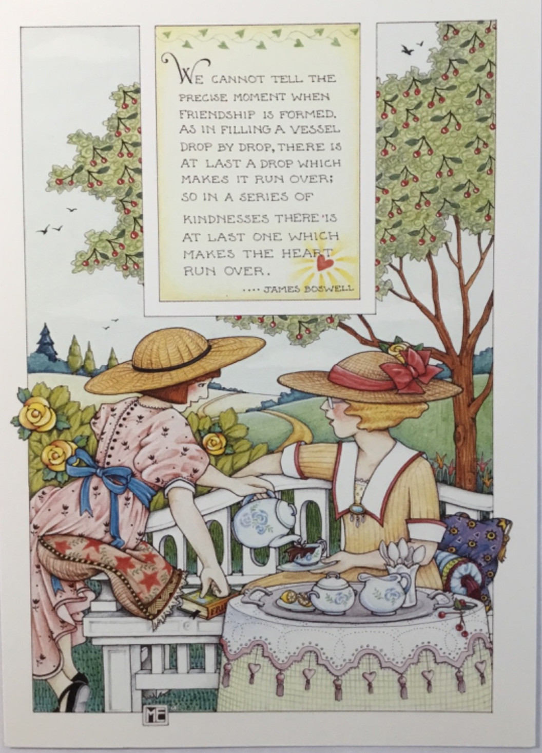 Sunrise- Mary Engelbreit- Friendship/Blank- Quote by James Boswell-Vintage 1984