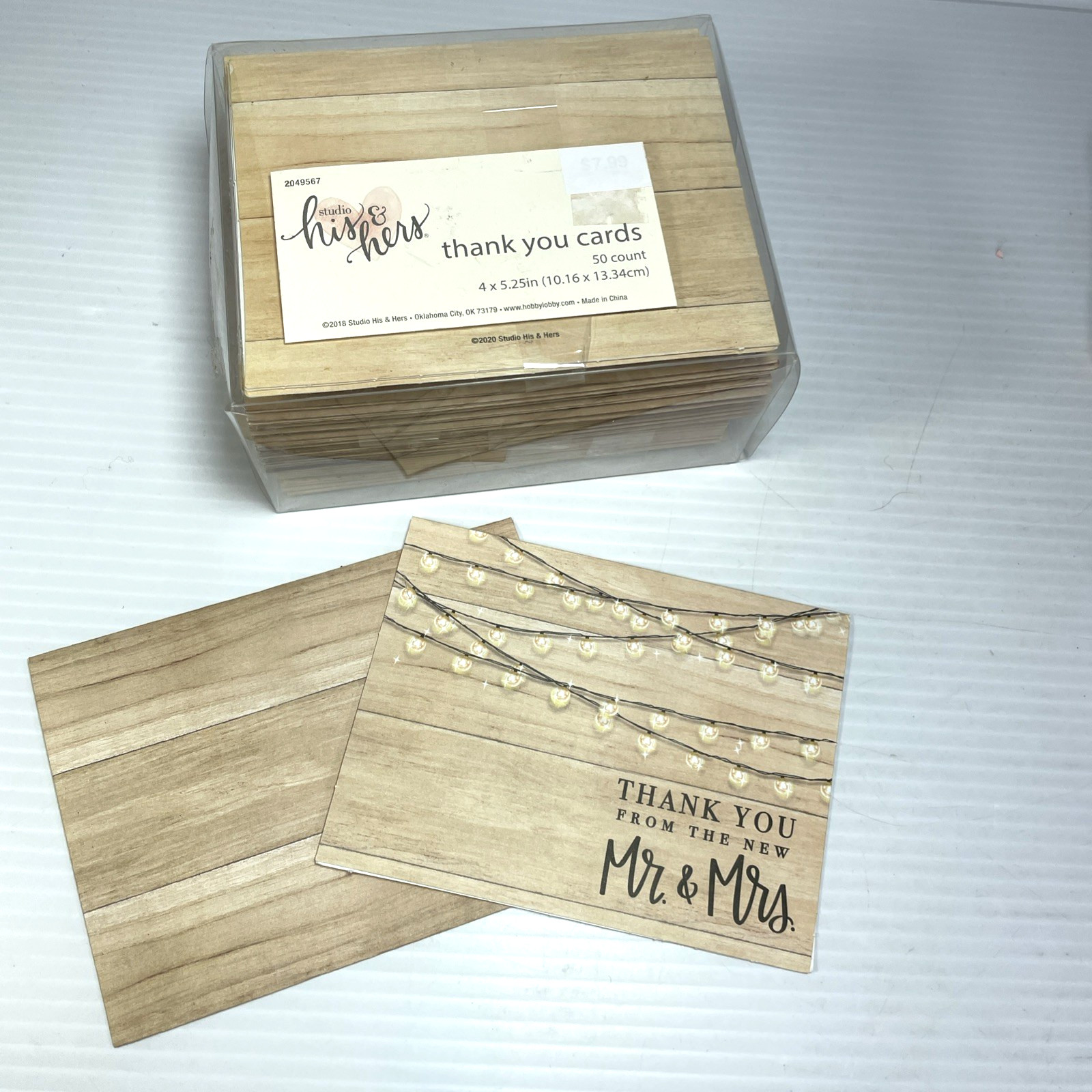 Studio his & hers THANK YOU cards 50 count 4″X5″Cottage Inspired Wedding Shower