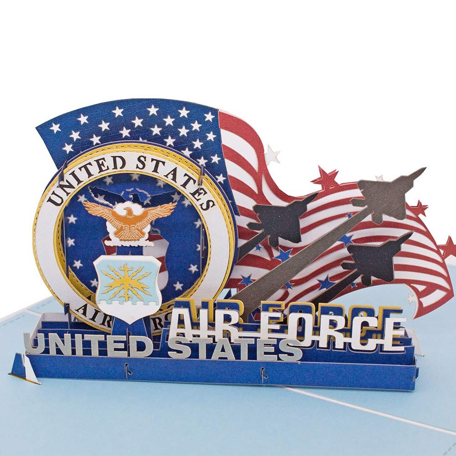 3D Pop Up Greeting Card – Soldiers of U.S. Air Force Retired Commemorative Cr…