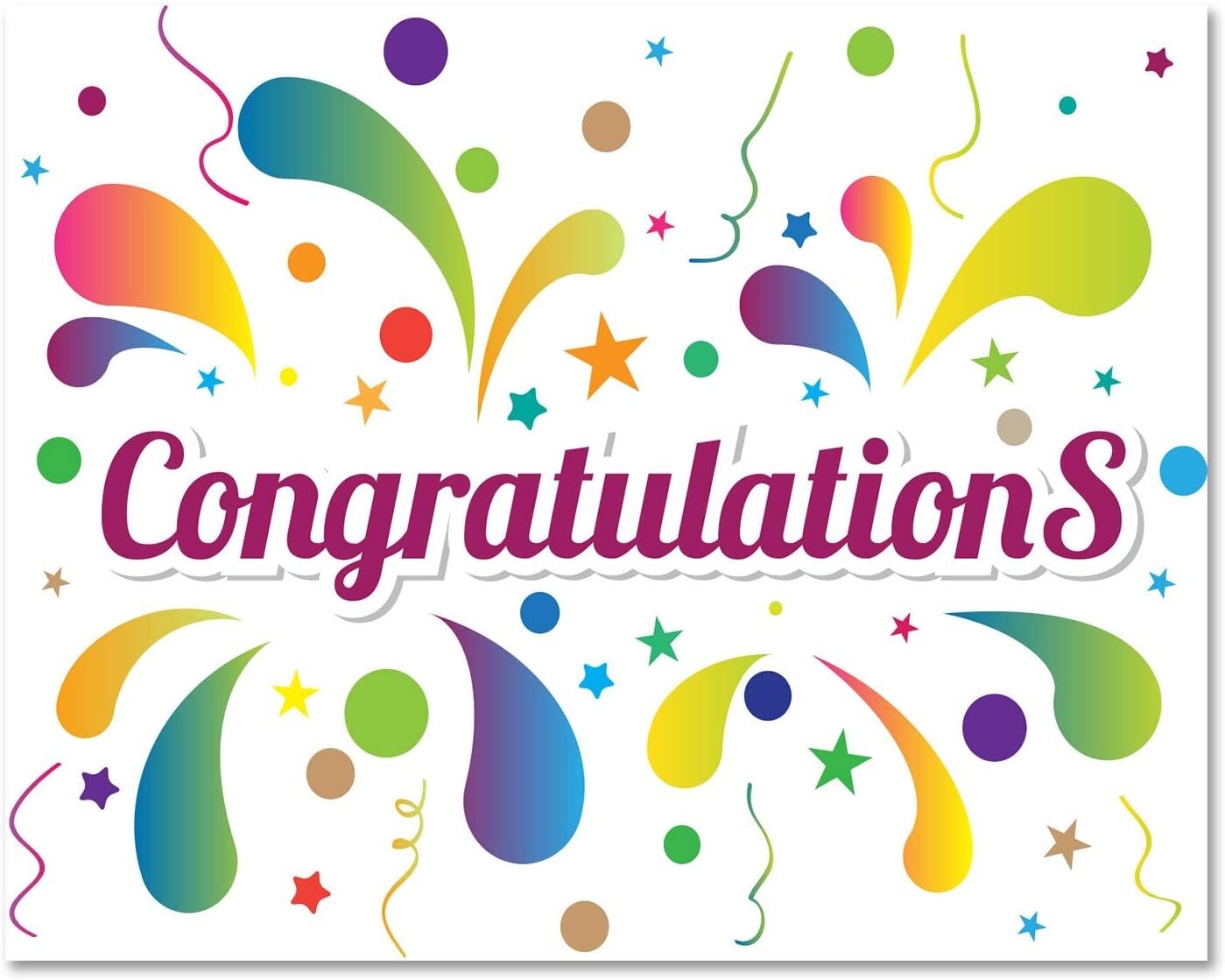 Congratulations Greeting Cards-Blank Inside-5.5″x4.25″-12 or 24 Packs
