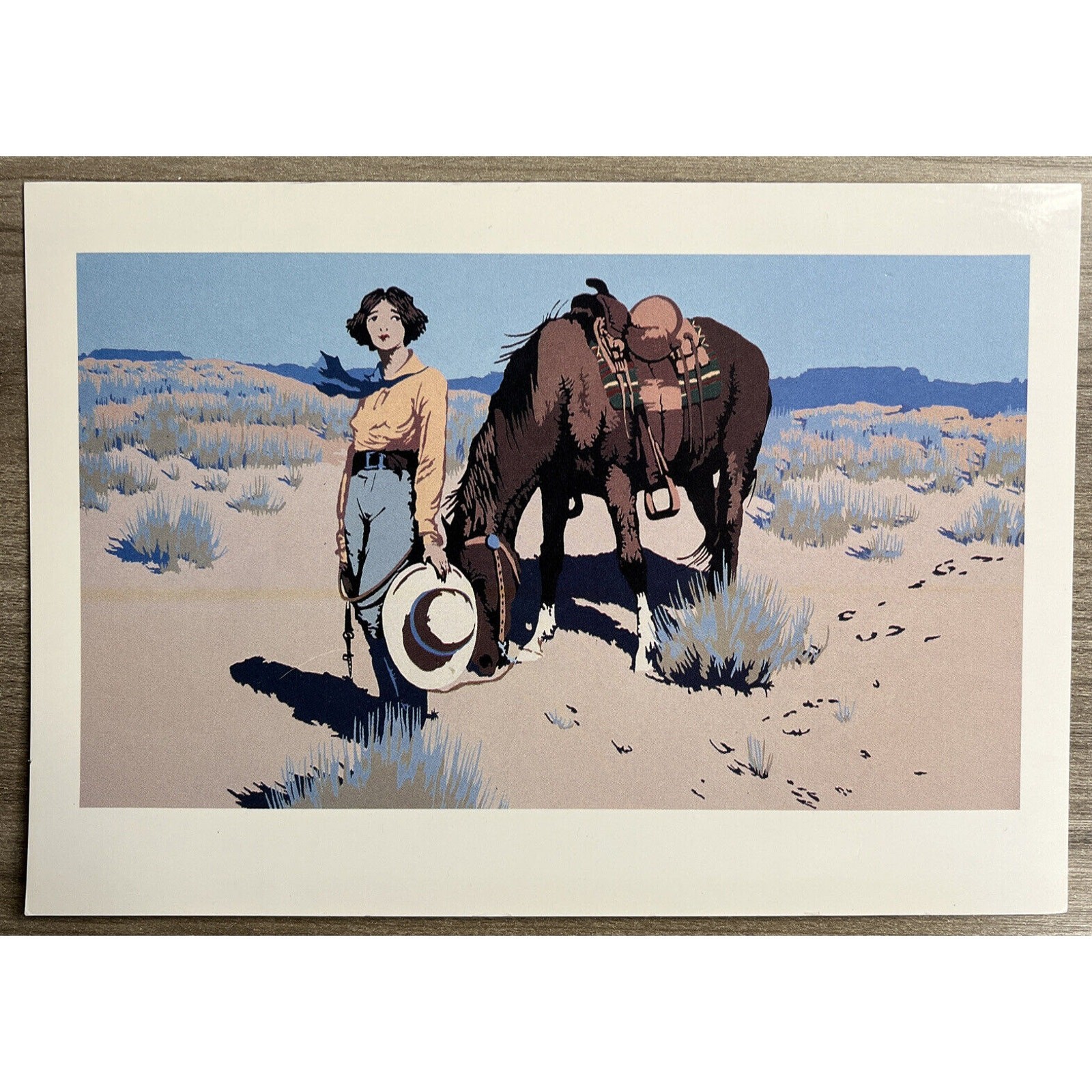 Leaning Tree Miss You Card FRT7384 Perils Of Pauline Contemporary Cowboy