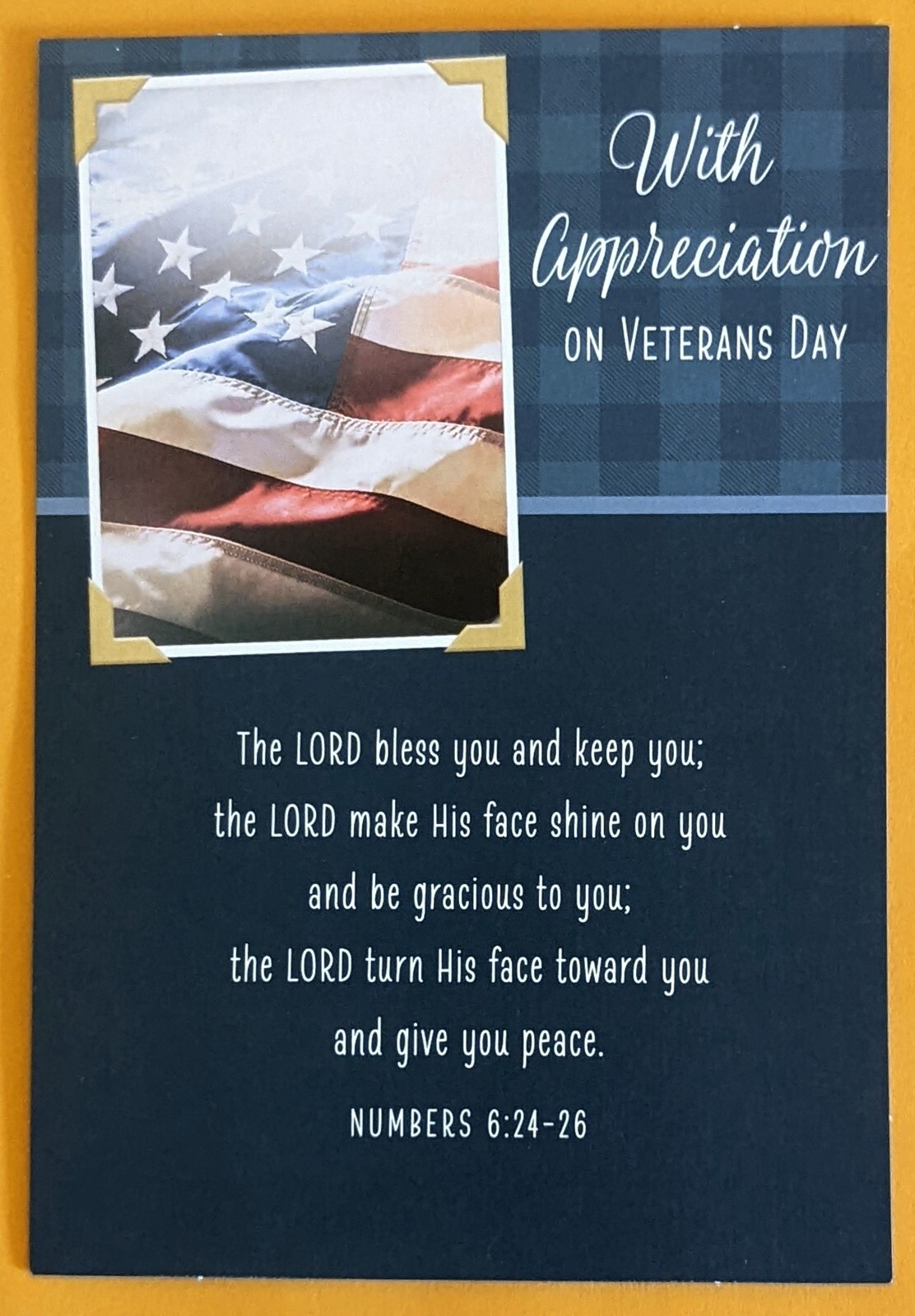With Appreciation On Veterans Day Greeting Card (+ Envelope 5×7″)