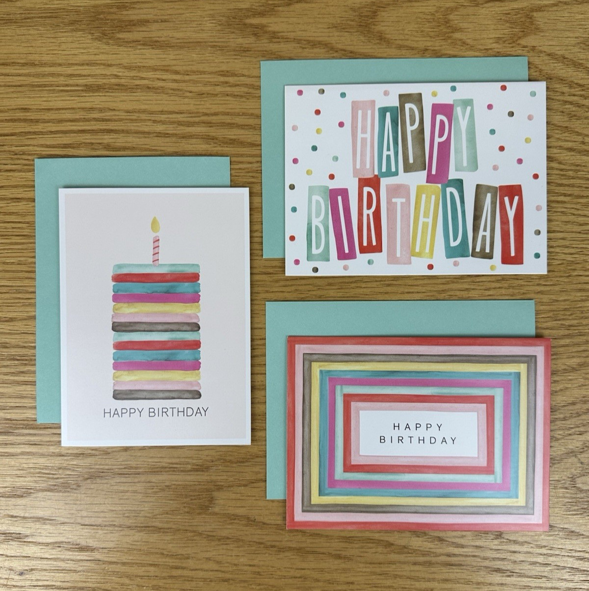 Set of 3 Sweetzer & Orange Happy Birthday Cards with Envelopes 4.25 x 5.75