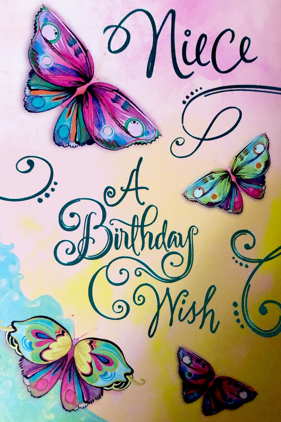 Happy Birthday Niece A Birthday Wish Butterfly Love 5”x7” Hallmark Greeting Card