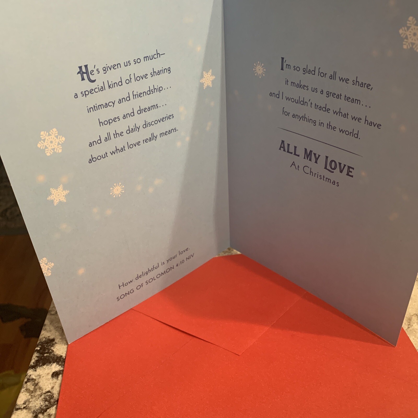 Merry Christmas To My Wonderful Husband 5.5”x8” Religious Greeting Card