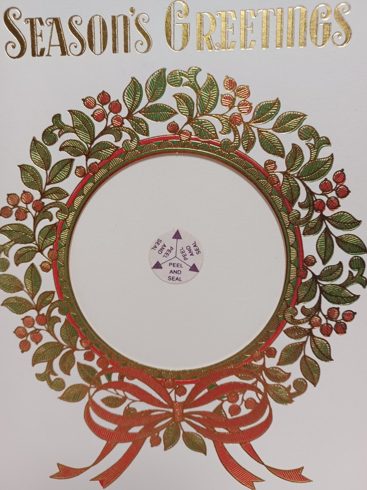 12 Photo Holiday Frame Cards Seasons Greetings Christmas Wreath Max Lungwitz Env